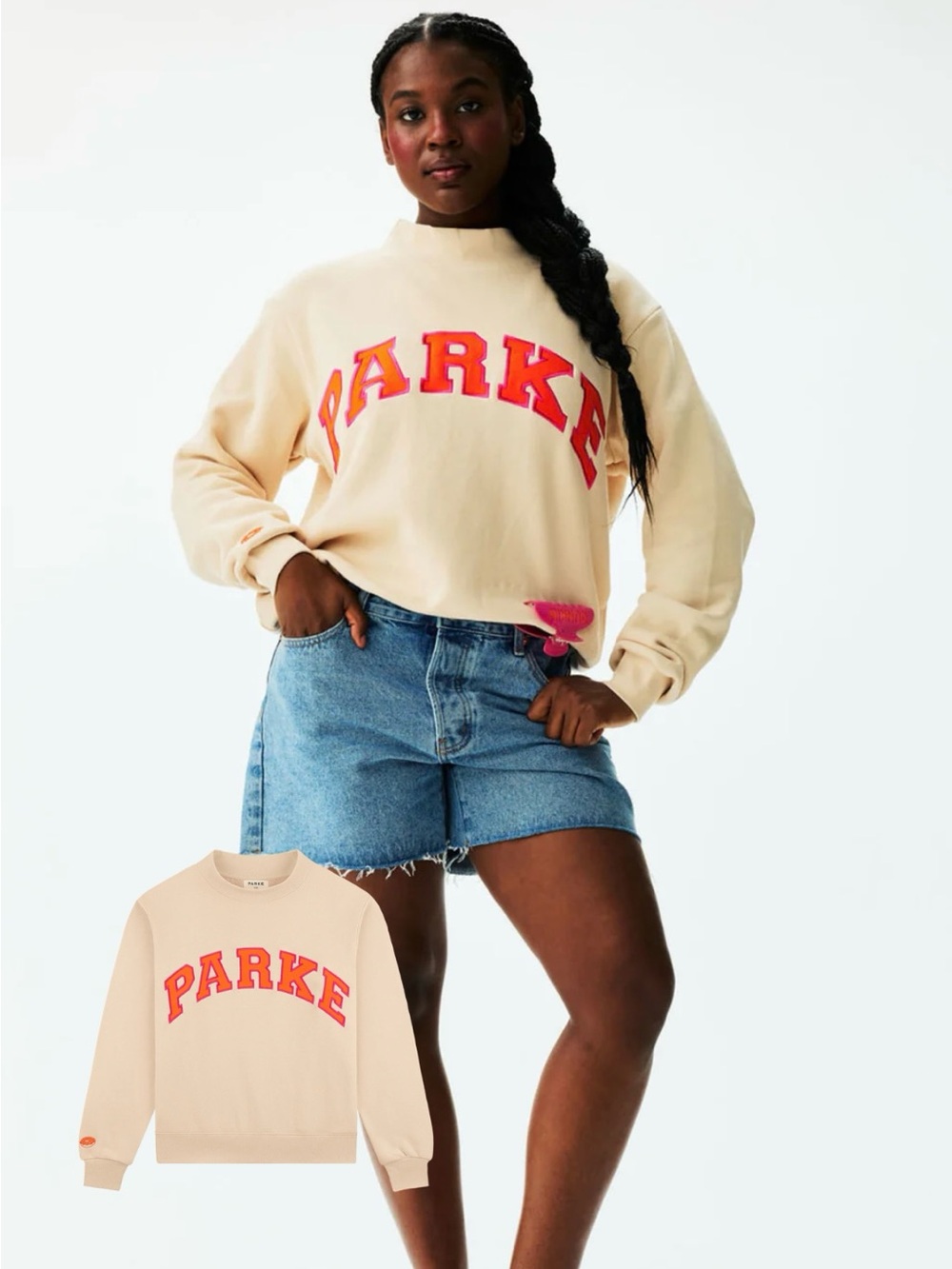 PARKE X DUNKIN’ VARSITY MOCKNECK IN LATTE